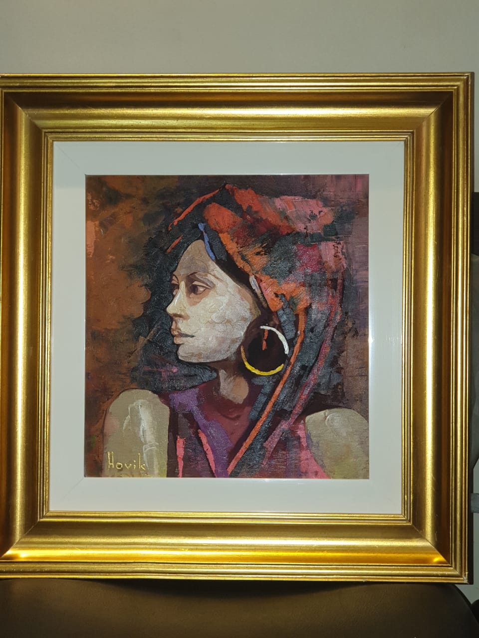 Unique Abstract Oil Painting by Hovik Muradian Czech-Armenian Artist