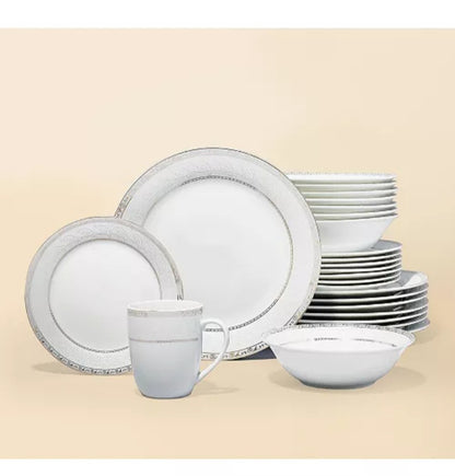 Fitz and Floyd Gold Serif 32-Piece Dinnerware Set, Service For 8