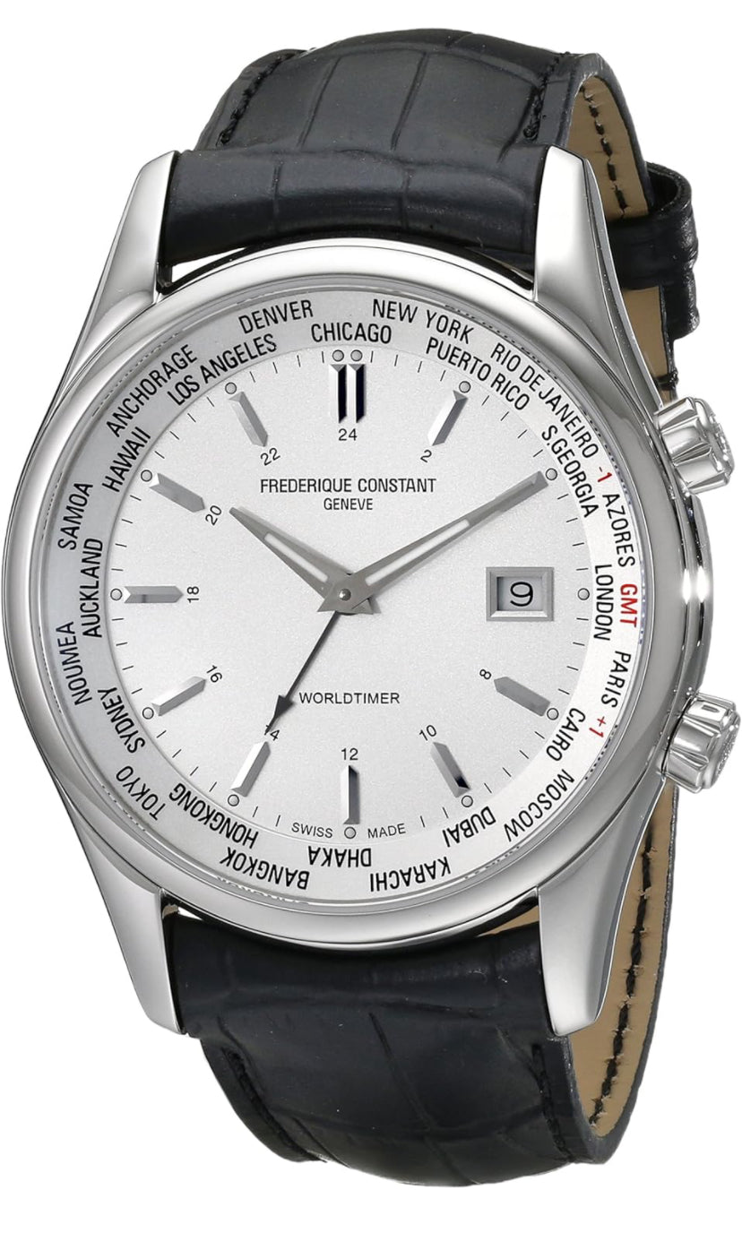 Frederique Constant Index Worldtimer Mens Swiss Made Watch