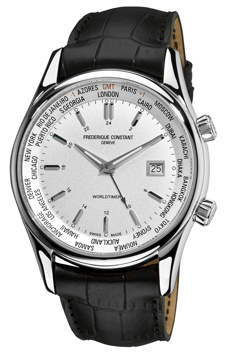 Frederique Constant Index Worldtimer Mens Swiss Made Watch