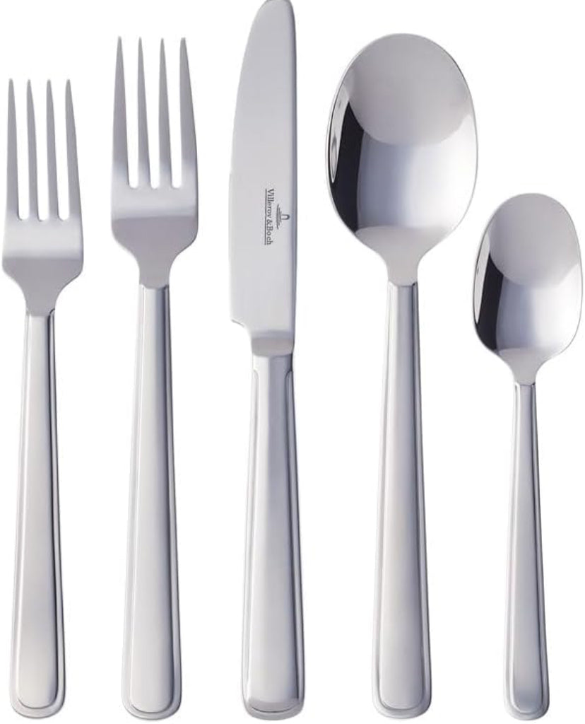 Celeste 60 Piece Flatware Set by Villeroy & Boch - 18/10 Stainless Steel - Dishwasher Safe Silverware - Service for 12