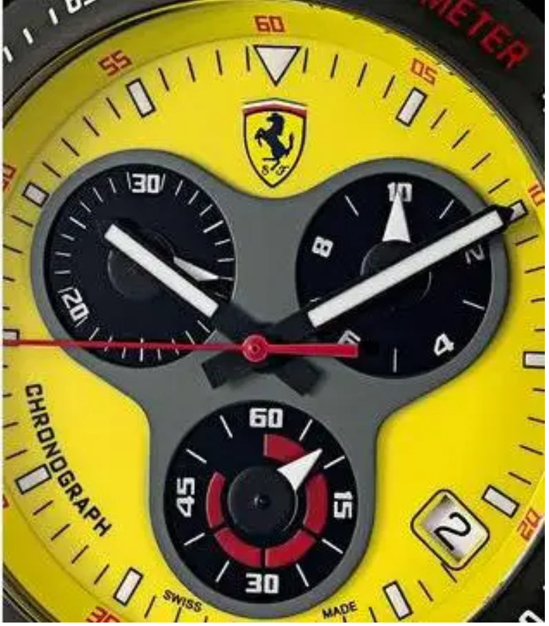 Ferrari Swiss Made Men’s Watch 150th Anniversary Yellow Dial Chronograph